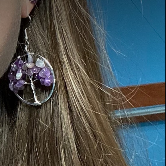 Amethyst Tree of Life Earrings NWT - Picture 4 of 4